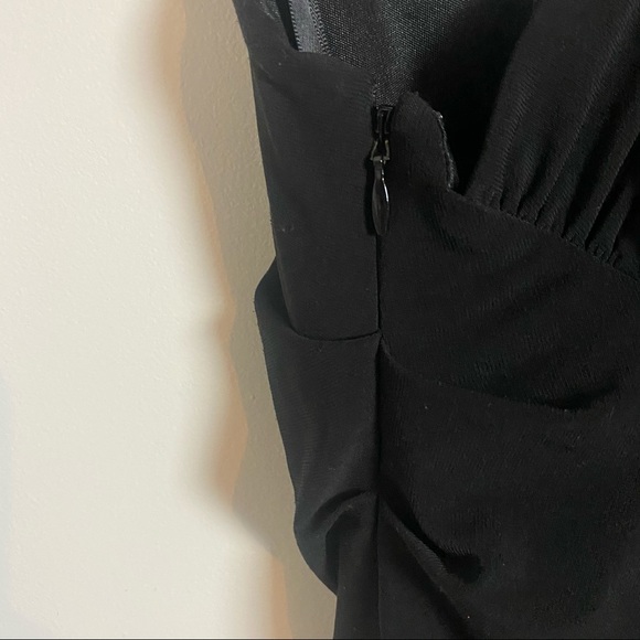 Shelli Segal Dress X-Back Ruched Jersey Bodycon black size 0 - Picture 11 of 15